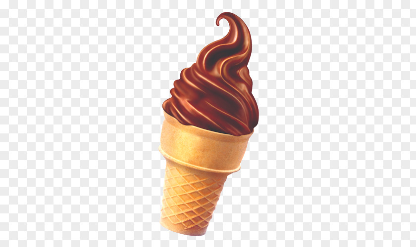 Ice Cream Chocolate Cone Sundae PNG