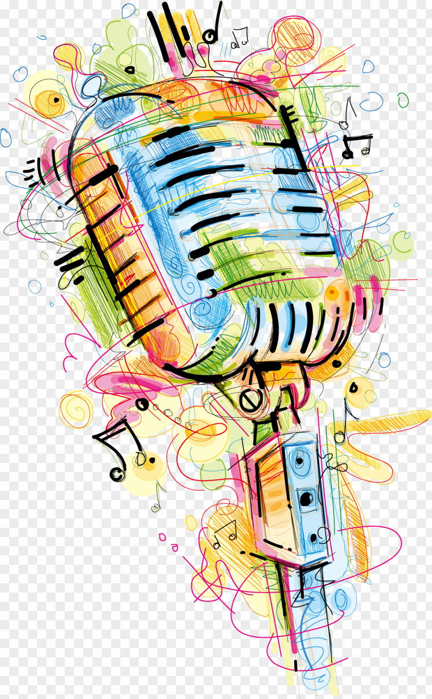 Drawing Creative Microphone Royalty-free Saxophone Sketch PNG
