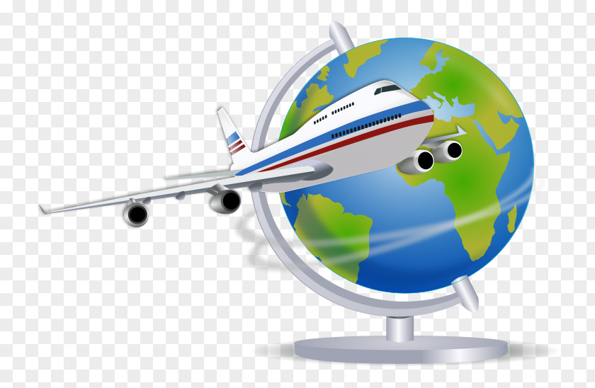 Airplane Aircraft Flight Air Travel Globe PNG