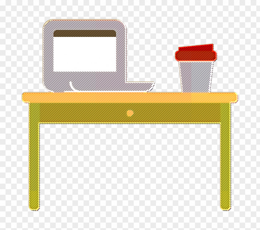 Desk Icon Laptop Coffee PNG