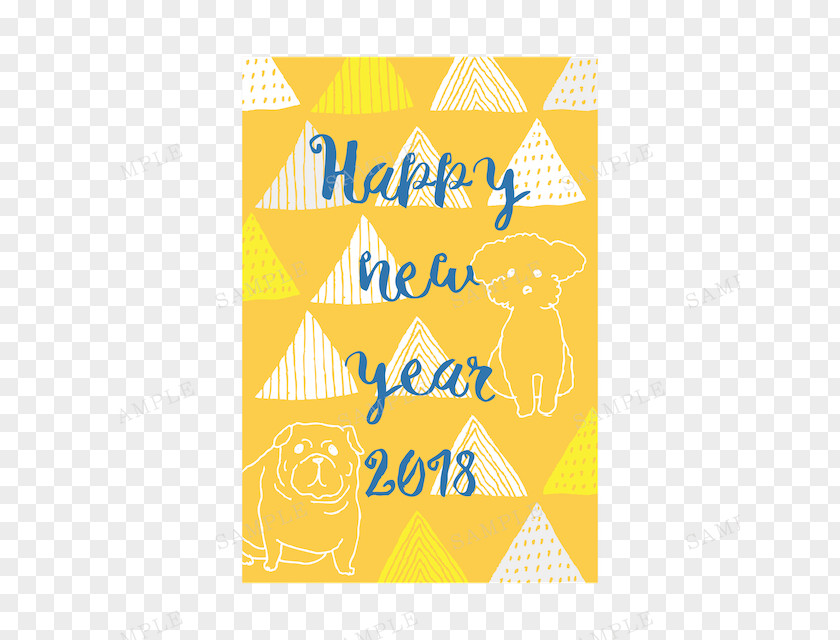 January 24 2018 New Year Card Poodle Post Cards PNG