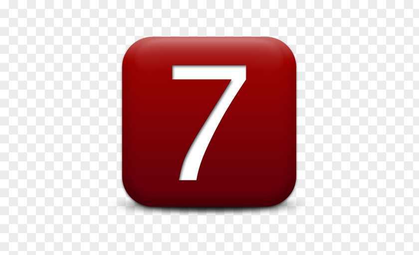 Number 7 Brand Red Product Font PNG