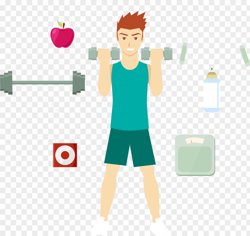 Vector Painted Fitness Physical Clip Art PNG