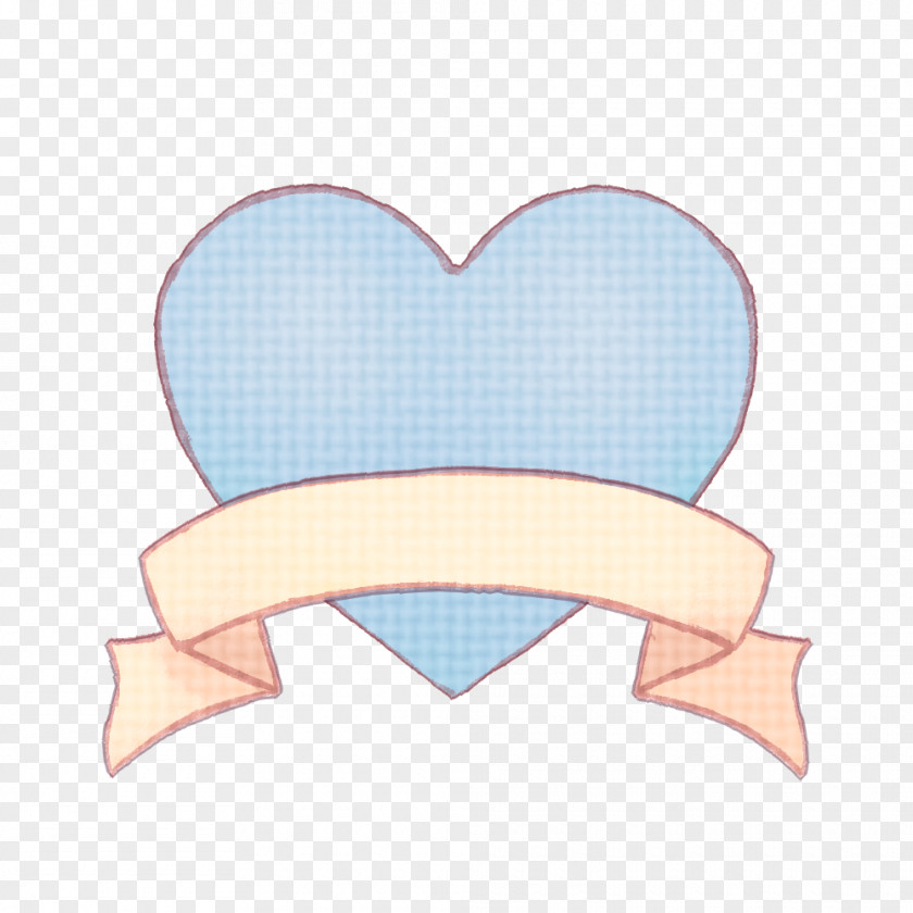 Hand Painted Heart With Ribbon Band. PNG