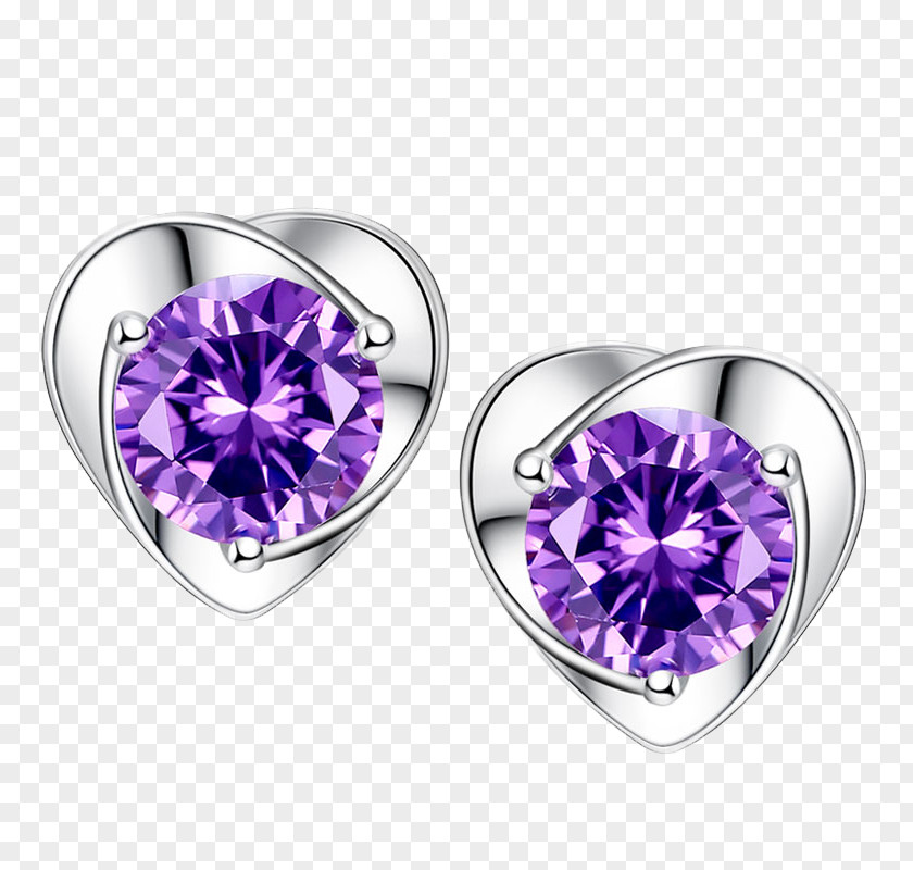 Purple Diamond Earrings Earring Jewellery PNG