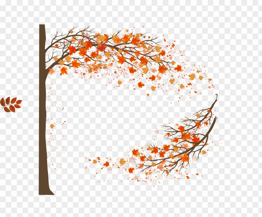 Vector Tree Leaves Maple Leaf Autumn PNG