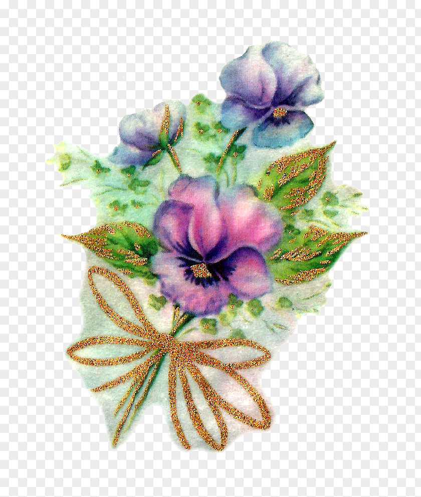 Botanical Flowers Cut Pansy Floral Design Flower Bouquet PNG
