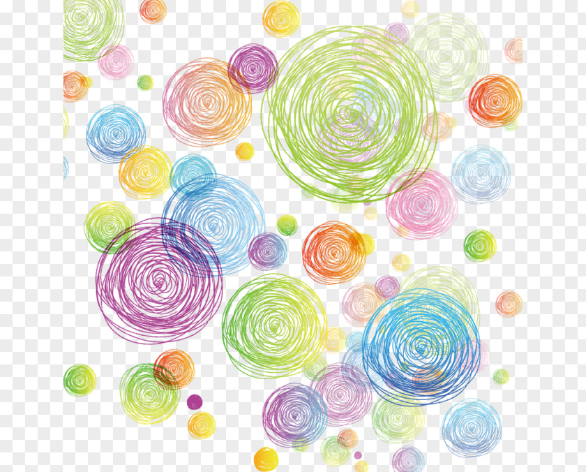 Colorful Lines Circle Blue-green Art PNG