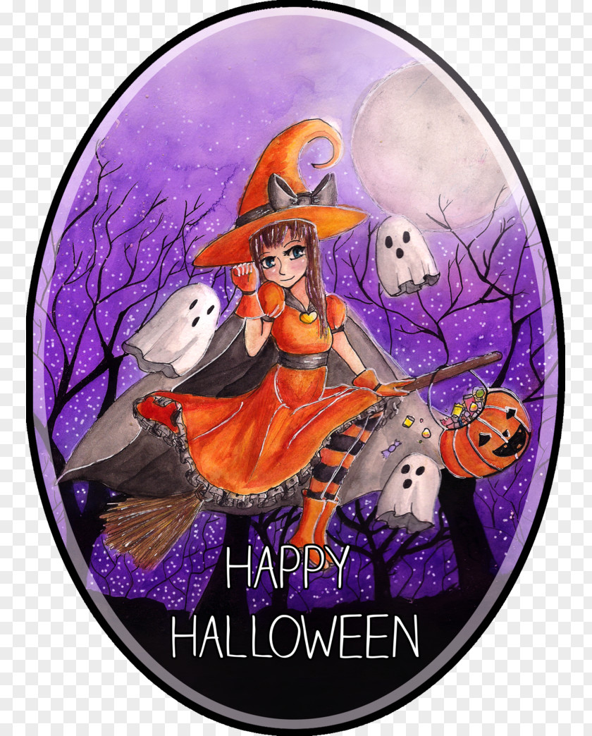 Halloween Watercolor Paint Princess Daisy Ink Wash PNG