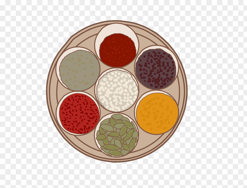 Hand-painted Rice Dish Cooked Food PNG