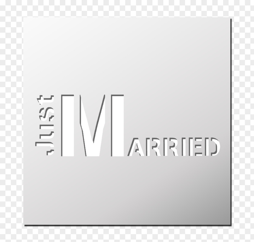 Just Married Stencil Text Birthday Logo PNG