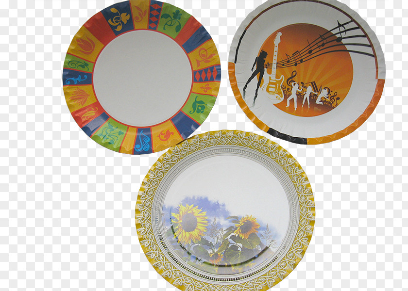 Paper Plate Platter Porcelain Circle Tableware PNG