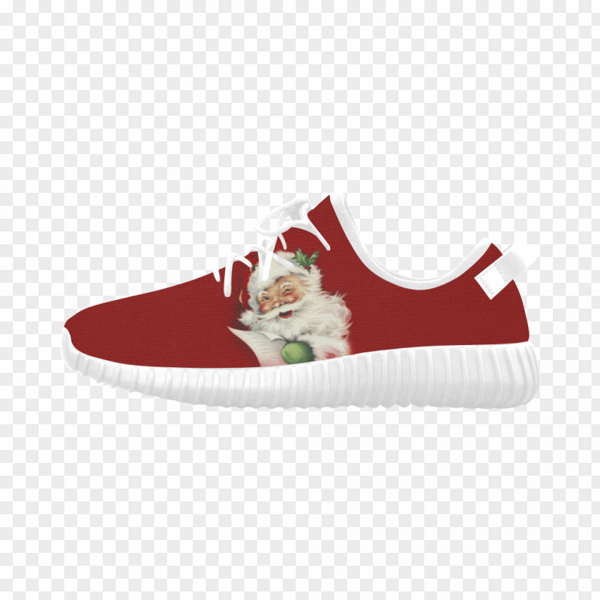 Santa Claus Design Sneakers Basketball Shoe Woven Fabric Running PNG