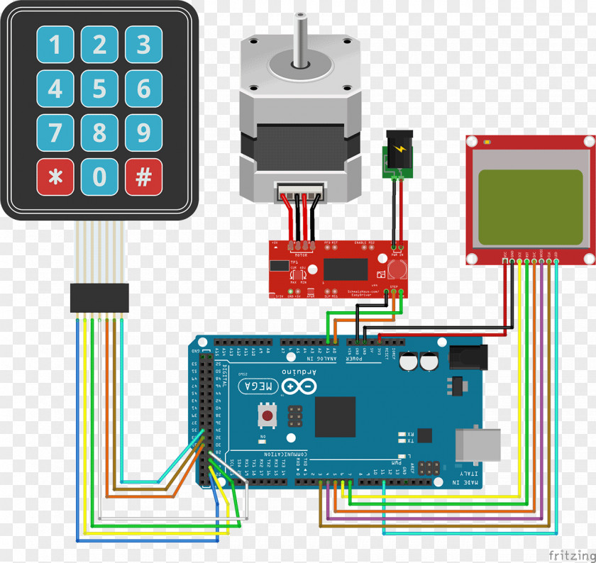 Stepper Motor Microcontroller Arduino Wiring Circuit Diagram PNG