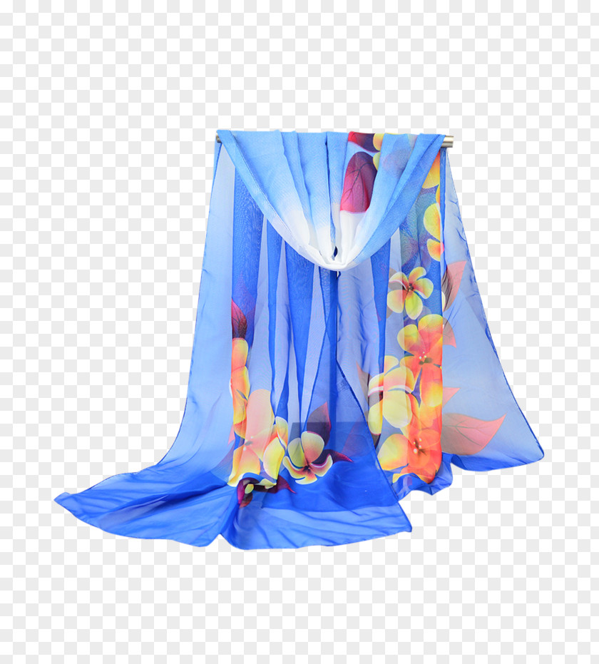 Bohemian Style Pattern Headscarf Shawl Chiffon Silk PNG