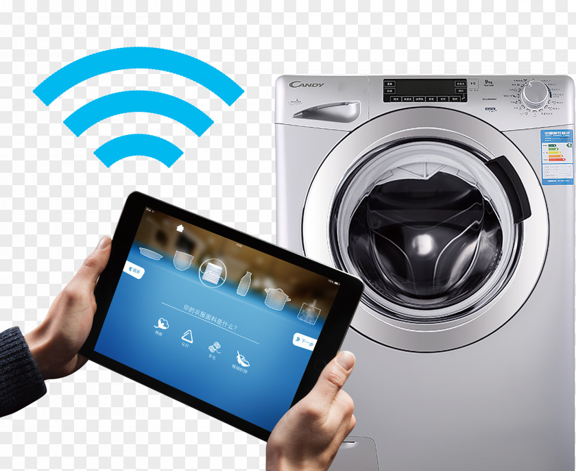 Intelligent Washing Machine Smartphone Home Automation Appliance PNG