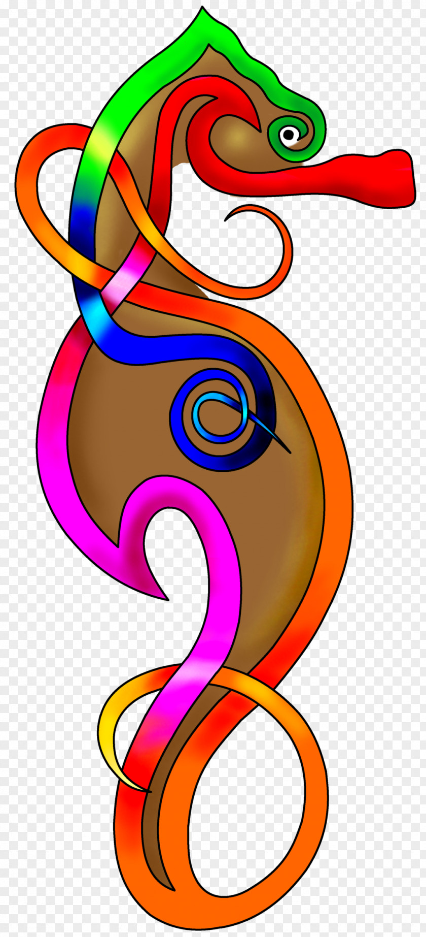 Seahorse Art Tattoo PNG