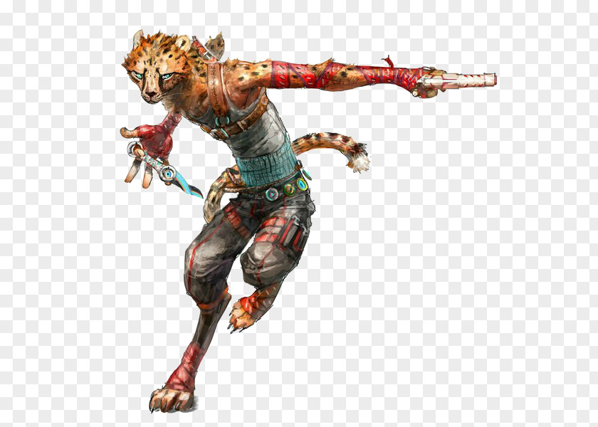 Cheetah Tabaxi Felidae Concept Art PNG