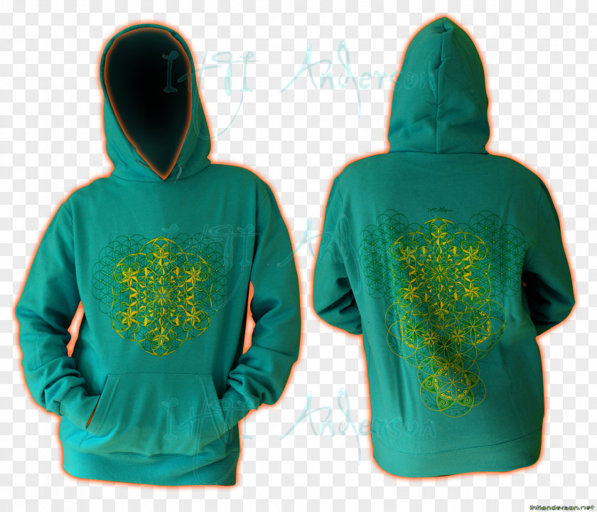 Hand Painted Decoration Hoodie T-shirt Green Bluza PNG