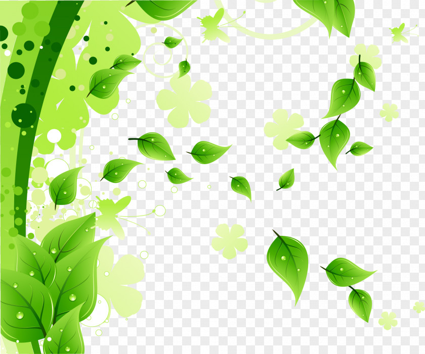 Leaf Decoration Background Vector PNG