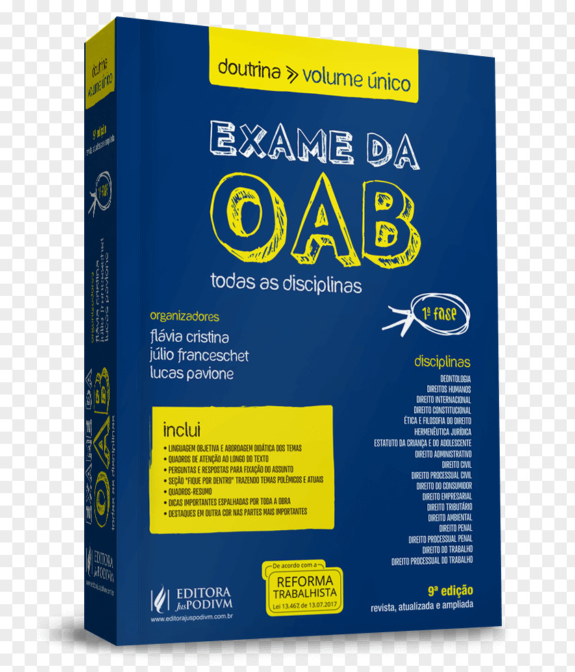 DOUTRINAVOLUME UNICOEXAME DA OAB1a FASEDOUTRINA, VOLUME UNICO Exame Da Ordem Dos Advogados Do Brasil BookBook EXAME OAB PNG