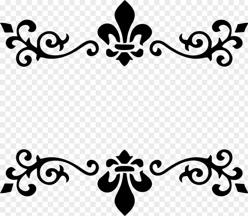 Floral Design Blackandwhite Decorative PNG