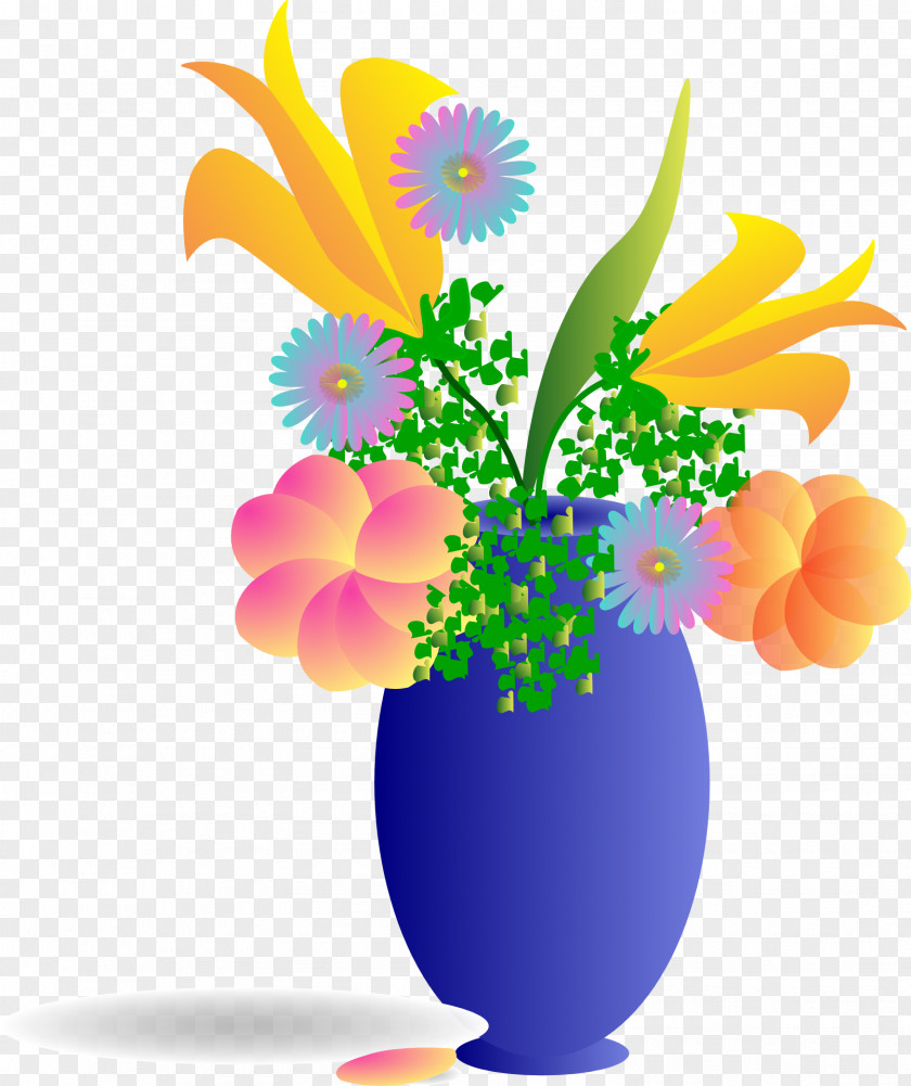 Flower Bouquet Vase Clip Art PNG