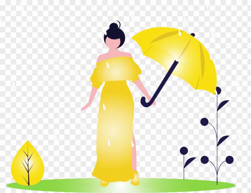 Raining Spring Woman PNG