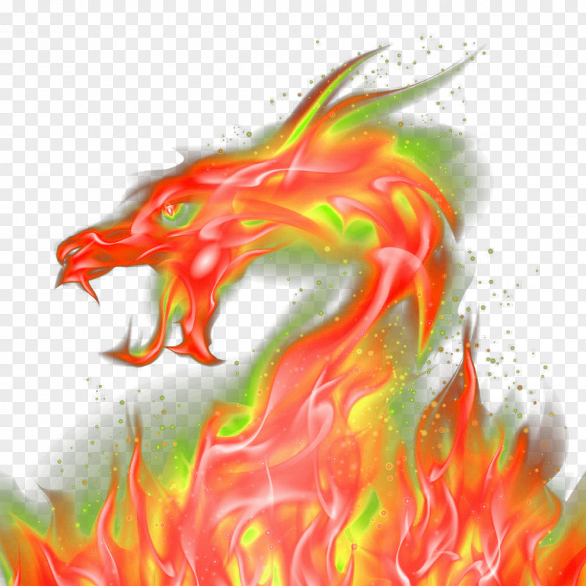 Red Domineering Dragon Effect Elements PNG