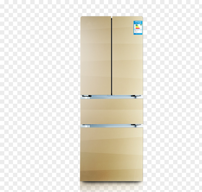 Yellow Multi-door Refrigerator Shelf Angle PNG