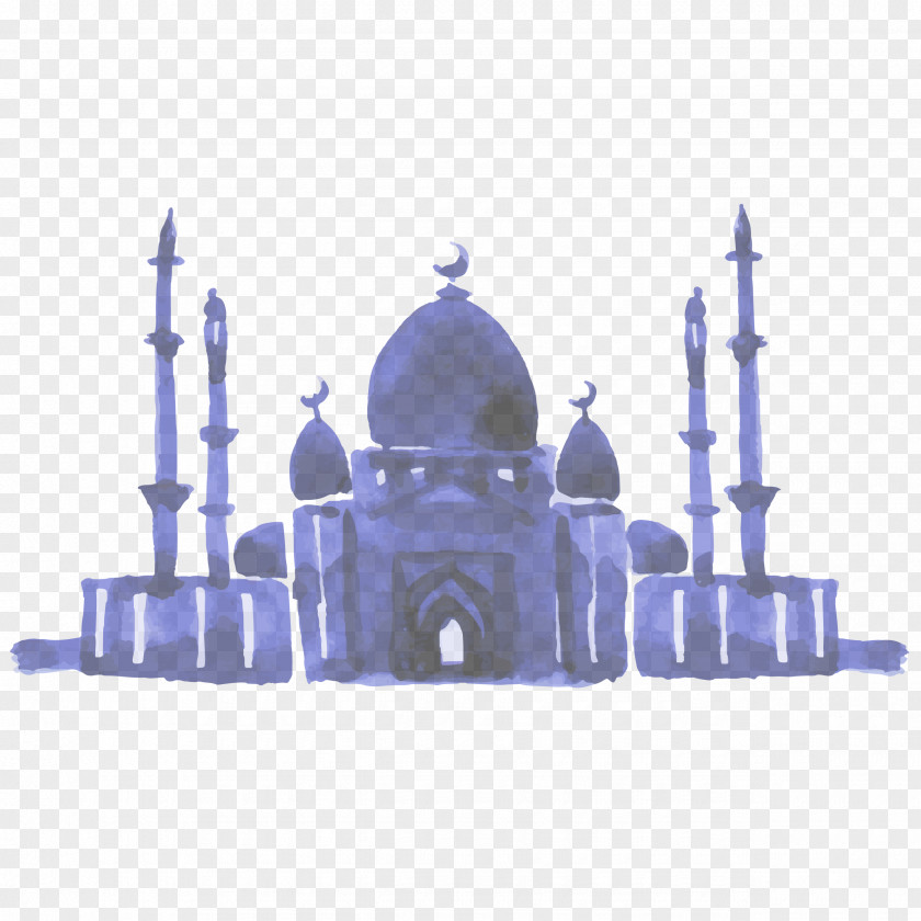 Hand Painted Watercolor Islamic Architecture Vector Illustration PNG