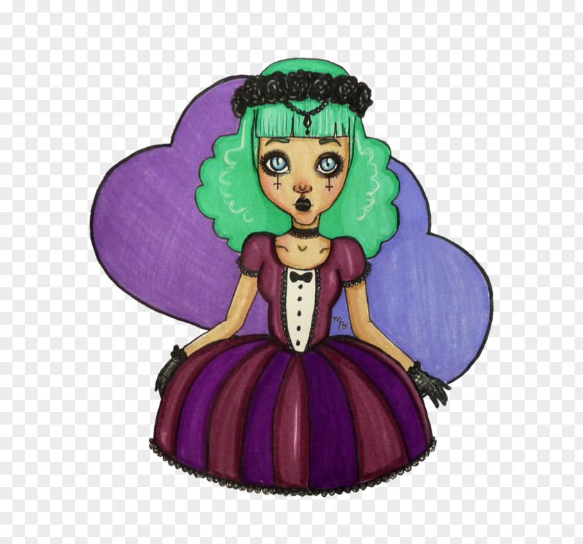 Pastel Goth Fairy Cartoon PNG