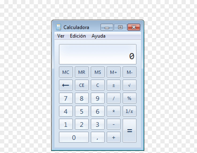 Window Windows Calculator 7 Aero PNG