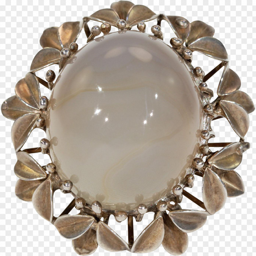Agate Stone Gemstone Jewellery Estate Jewelry Brooch Silver PNG