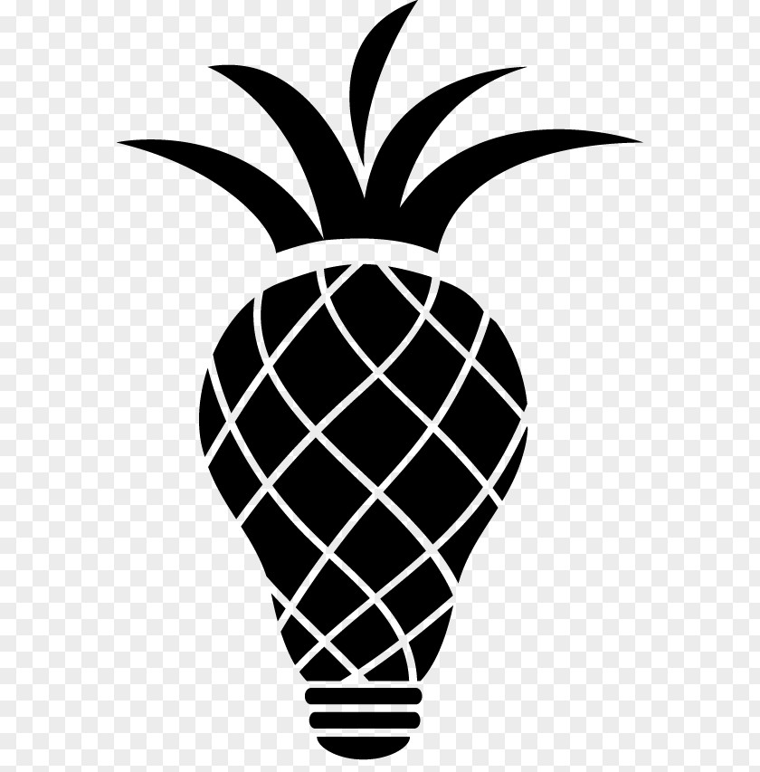 Black And White The Pineapple Agency Logo Food Brand PNG