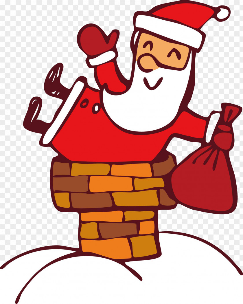 Climb The Chimney Of Santa Claus Christmas Gift Card PNG