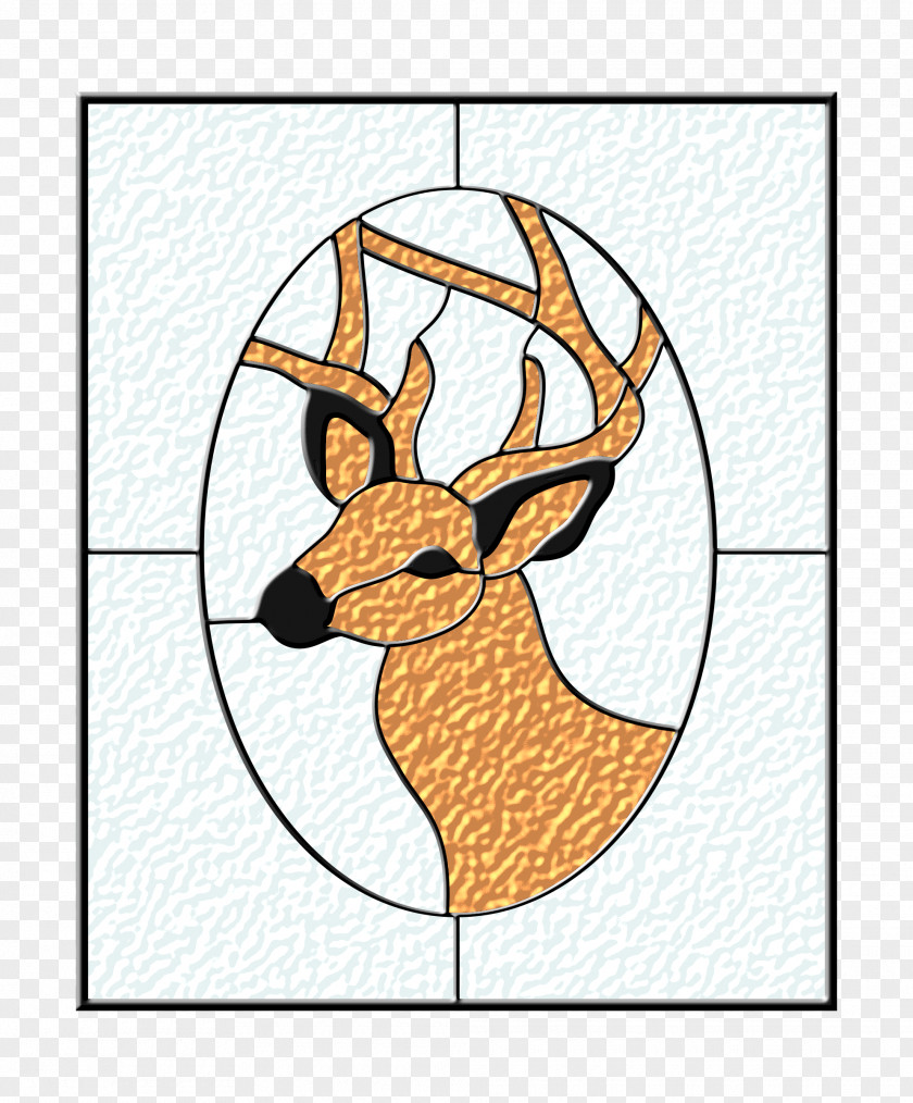 Stained Glass Deer Window Clip Art PNG