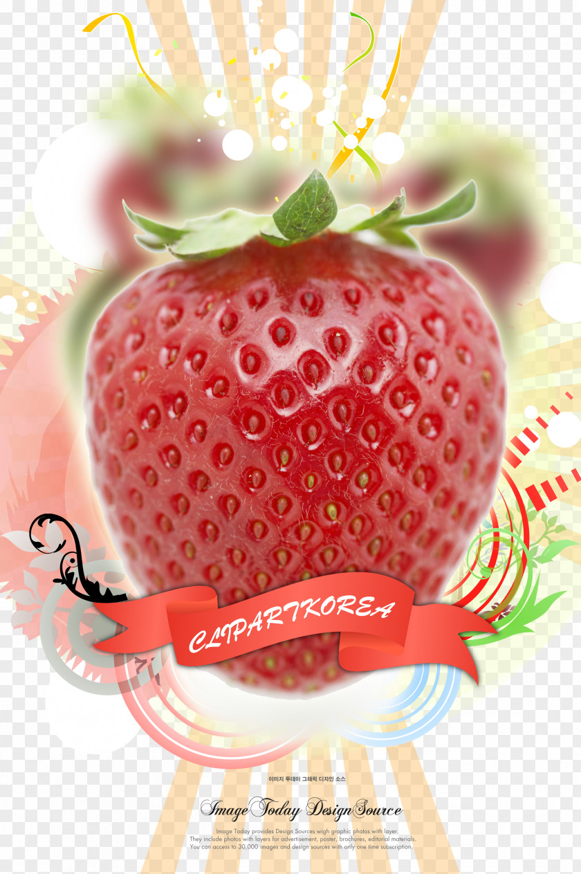 Strawberry Fruit Picture Posters Psd Material Poster Auglis Illustration PNG