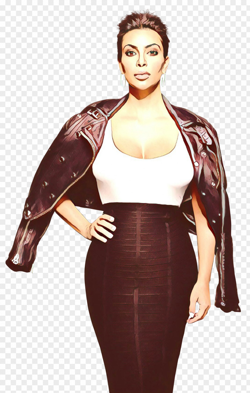 Kim Kardashian Leather Jacket Keeping Up With The Kardashians Fashion PNG