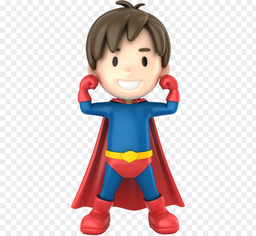 3d Small Superman Cartoon PNG