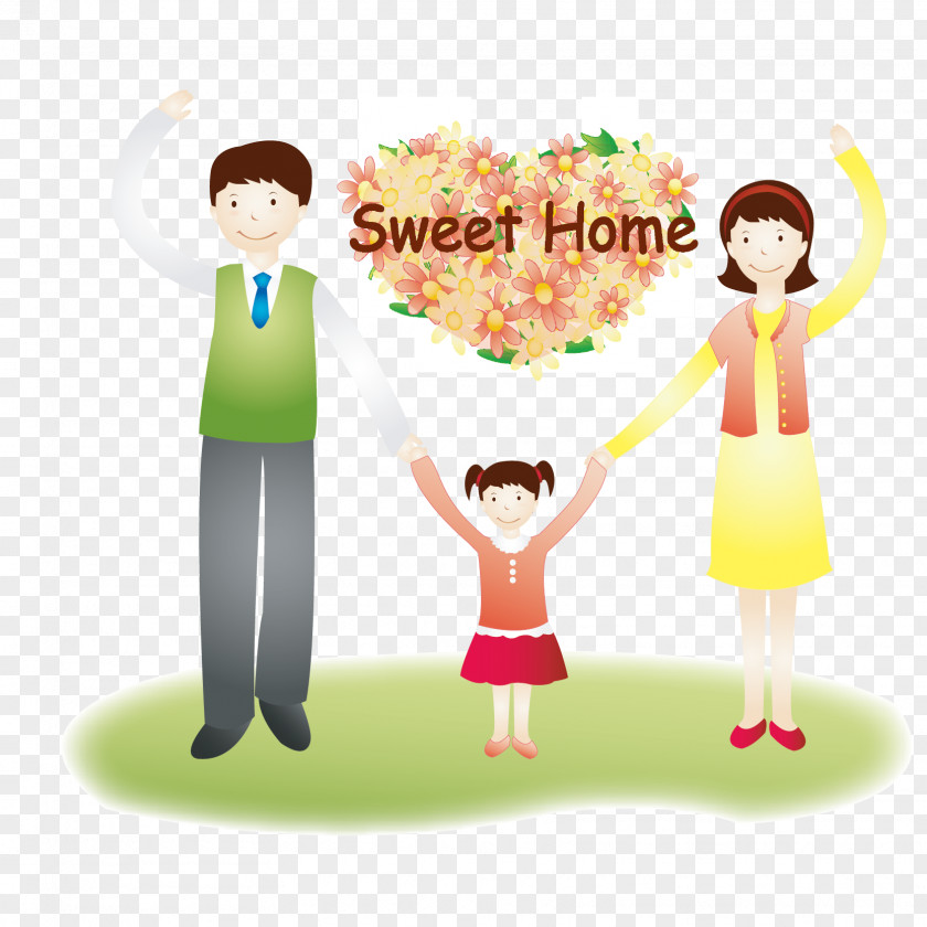 Vector A Family Of Three Materials Photography Euclidean Illustration PNG