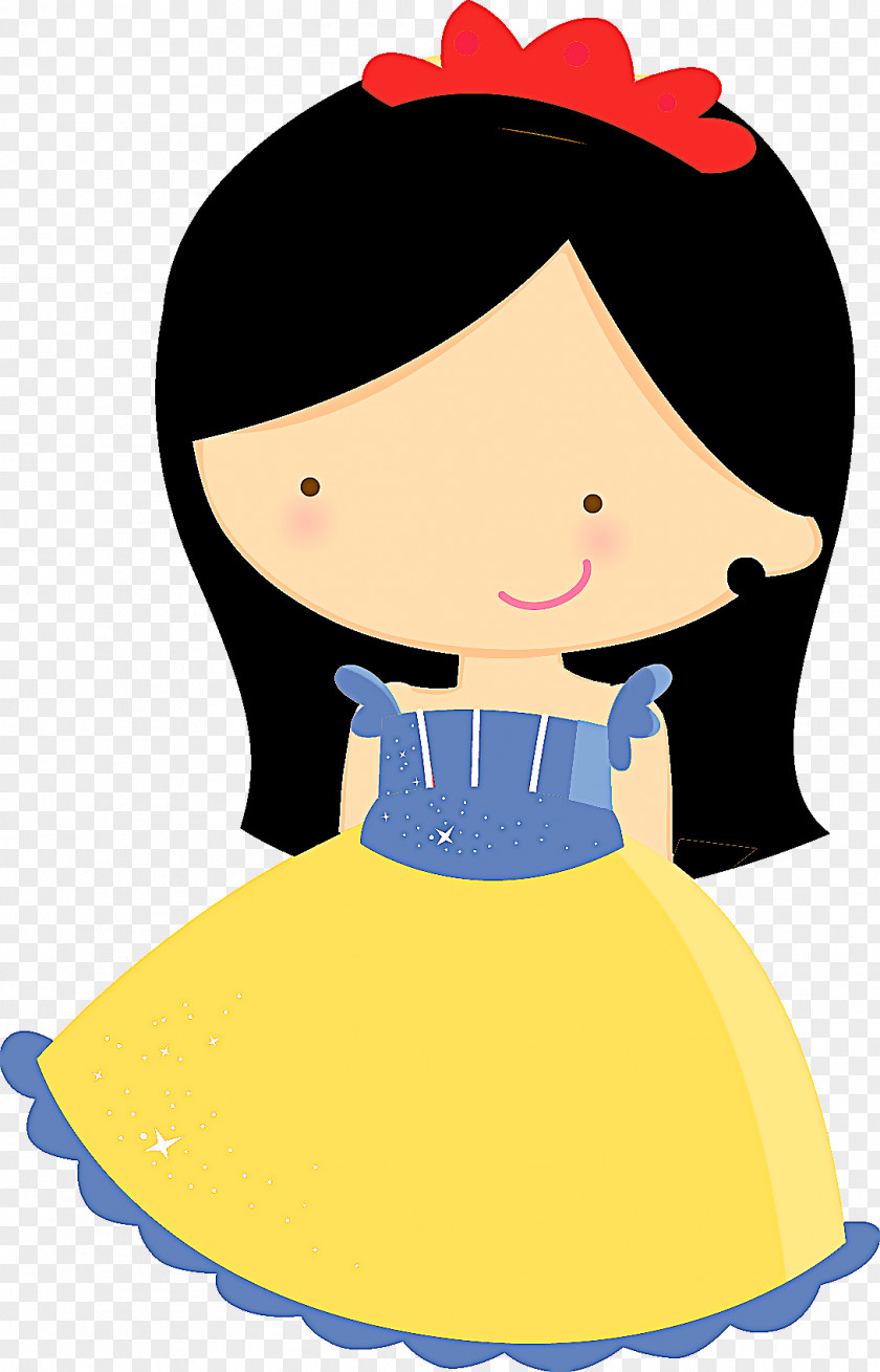 Black Hair Yellow Cartoon Clip Art PNG