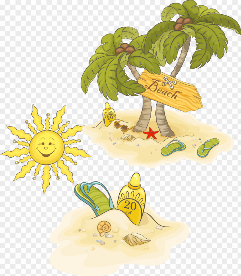 Coconut Vector Elements Beach Clip Art PNG