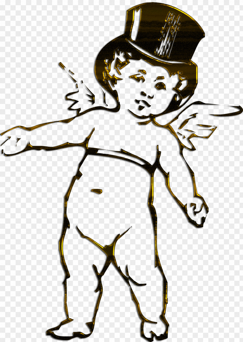 Cupid Black And White Angel PNG