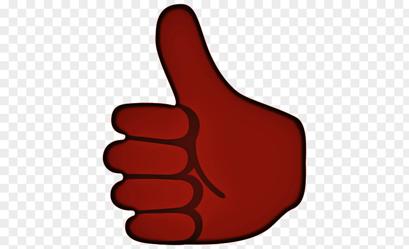 Thumbs Signal Gesture Red Background PNG
