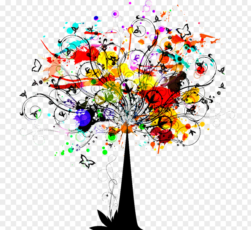 Color Tree Vector Graphics Image Illustration Art PNG