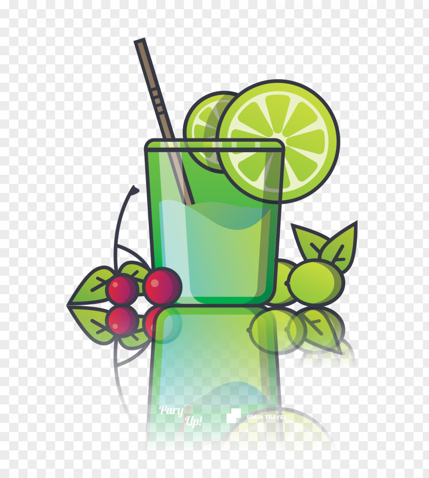 Flat Green Drink Cocktail Ice Cream Juice Tequila Sunrise PNG