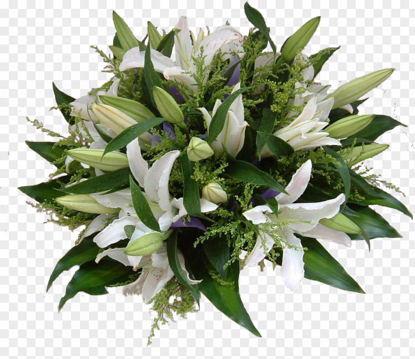 White Lily Bouquet Flower Lilium Floral Design PNG