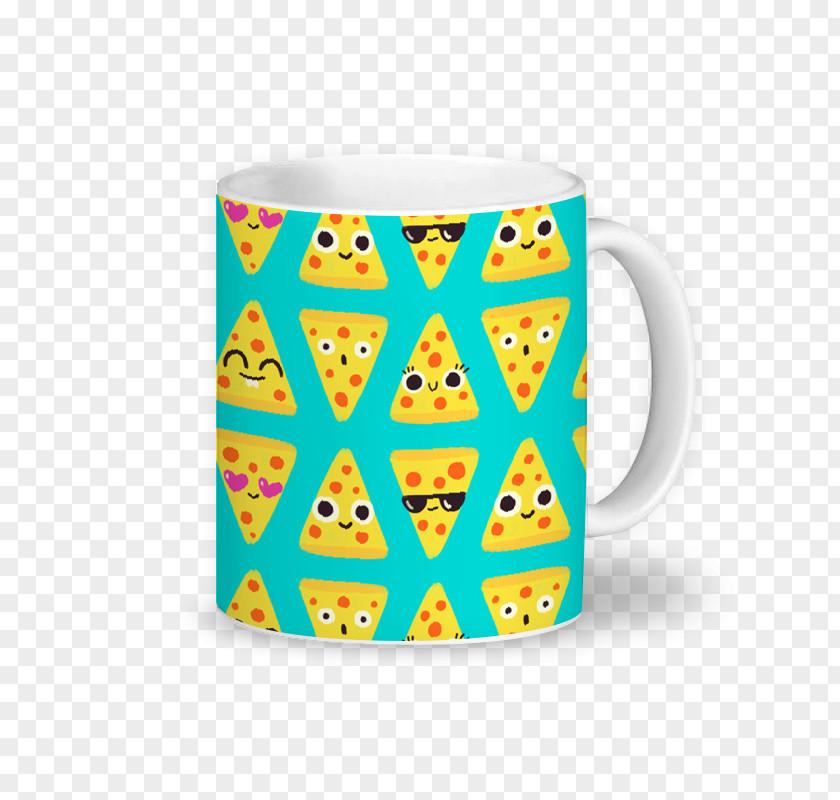 Pizza Coffee Cup Mug Yellow PNG