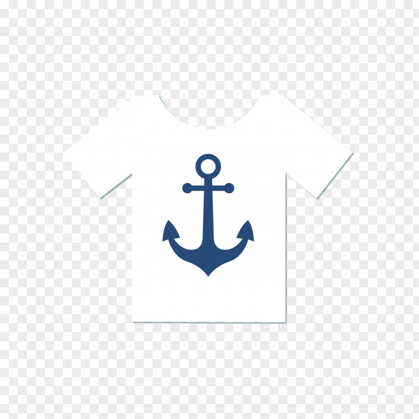 Anchor Decorated With White Short Sleeves Blue Brand Tote Bag Logo PNG